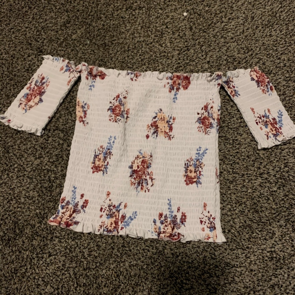 White tube top with flowers